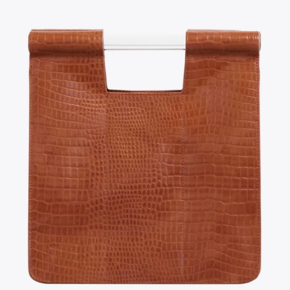 BEIS Cognac Croc-Embossed Handbag/Crossbody